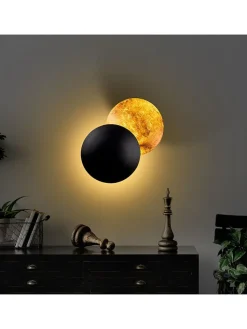 ABERTO DESIGN Wandleuchten<LED-Wandleuchte in Schwarz - (B)25 x (H)25 cm