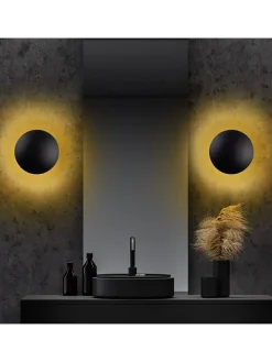 ABERTO DESIGN Wandleuchten<LED-Wandleuchte in Schwarz - (B)25 x (H)25 cm