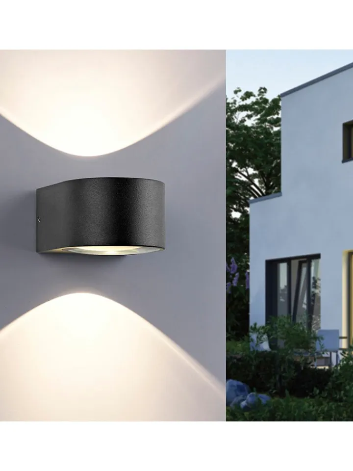 Paul Neuhaus Wandleuchten<LED-Wandleuchte in Schwarz - (H)6,8 x Ø 11