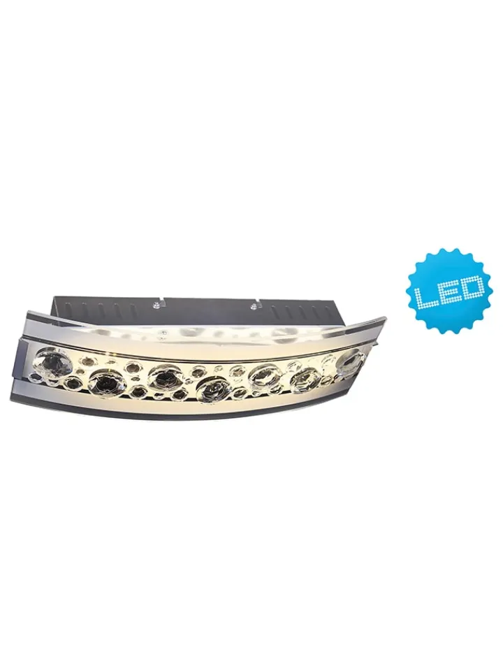 näve Wandleuchten<LED-Wandleuchte in Silber - EEK F (A bis G) - (B)35 x (H)12 cm