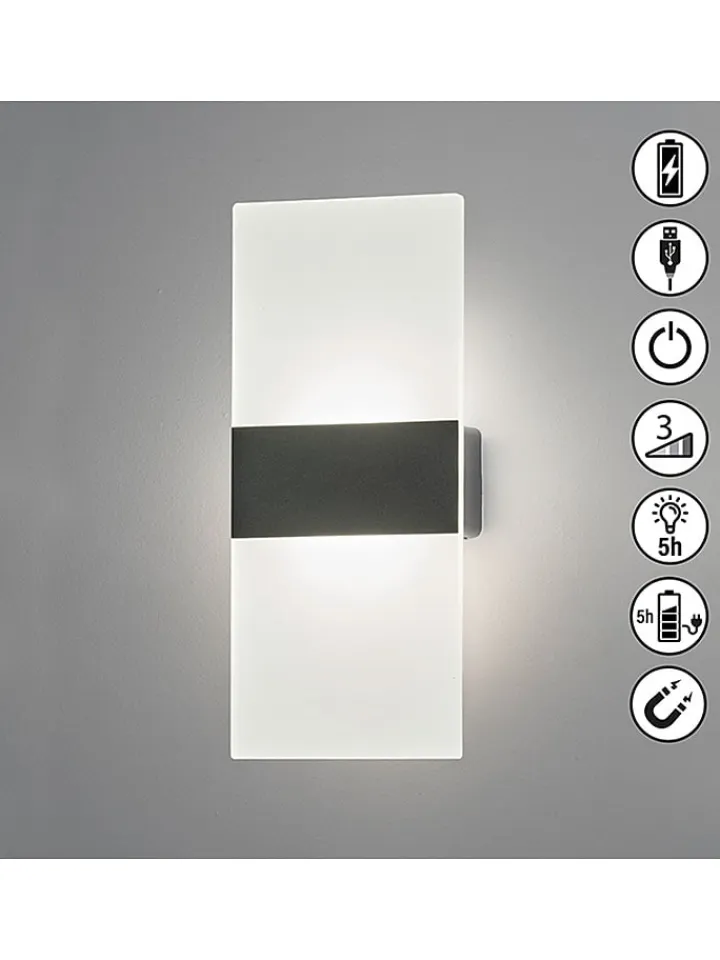 FH Lighting Wandleuchten<LED-Wandleuchte in Weiß - (B)22,5 x (H)9,6 cm