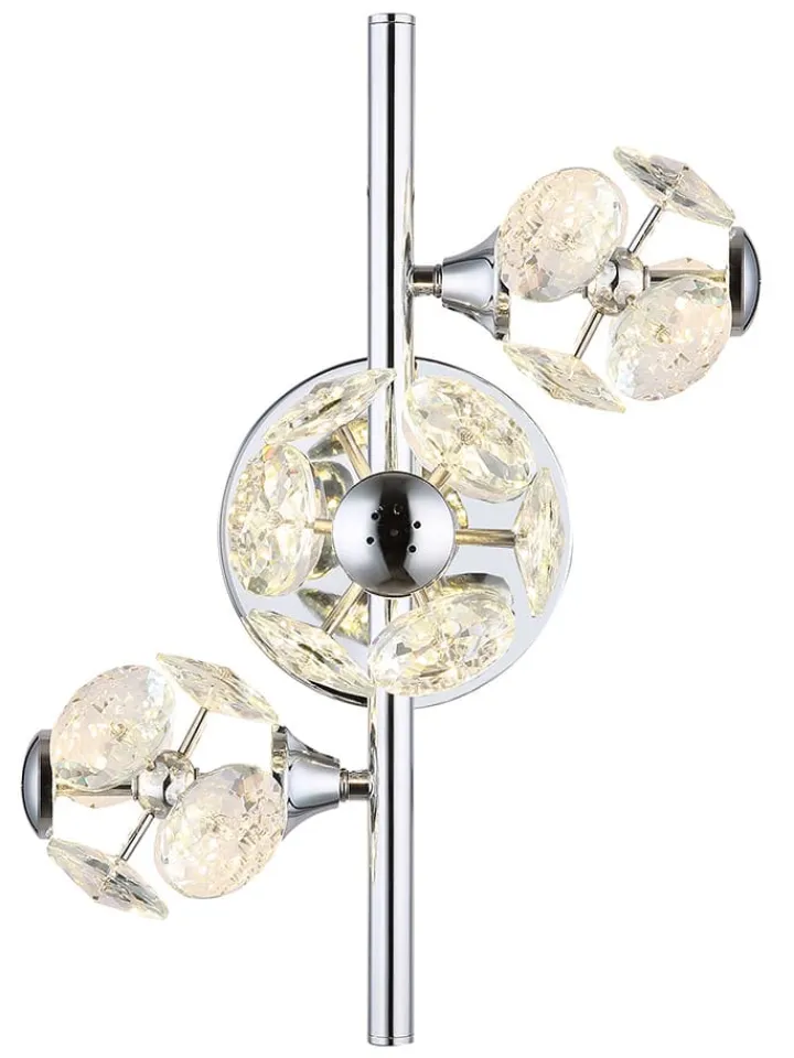 Globo lighting Wandleuchten<LED-Wandleuchte "Virina" in Silber - (B)41 x (H)27 x (T)33 cm