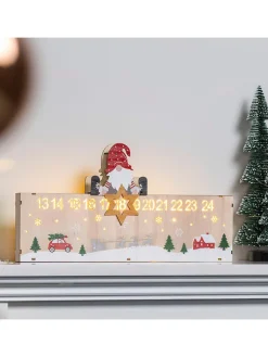 Profiline Lichterketten & Deko-Leuchten<LED-Weihnachtskalender in Natur/ Bunt - (B)40 x (H)21 cm
