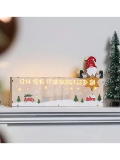 Profiline Lichterketten & Deko-Leuchten<LED-Weihnachtskalender in Natur/ Bunt - (B)40 x (H)21 cm