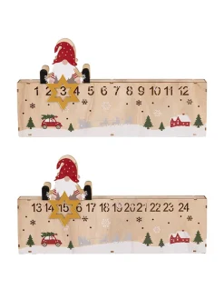 Profiline Lichterketten & Deko-Leuchten<LED-Weihnachtskalender in Natur/ Bunt - (B)40 x (H)21 cm