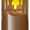 STAR Trading Tischleuchten<LED-Windlicht "Flamme" in Gold - (H)12,5 x 9 cm
