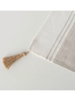 Boltze Küchentextilien<Leinen-Tischläufer "Linel" in Weiß/ Beige - (L)140 x (B)40 cm