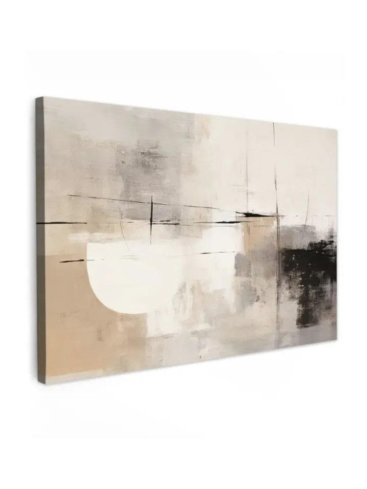 MuchoWow Wanddekoration<Leinwand bilder Abstrakte Kunst weiß schwarz (BxH)