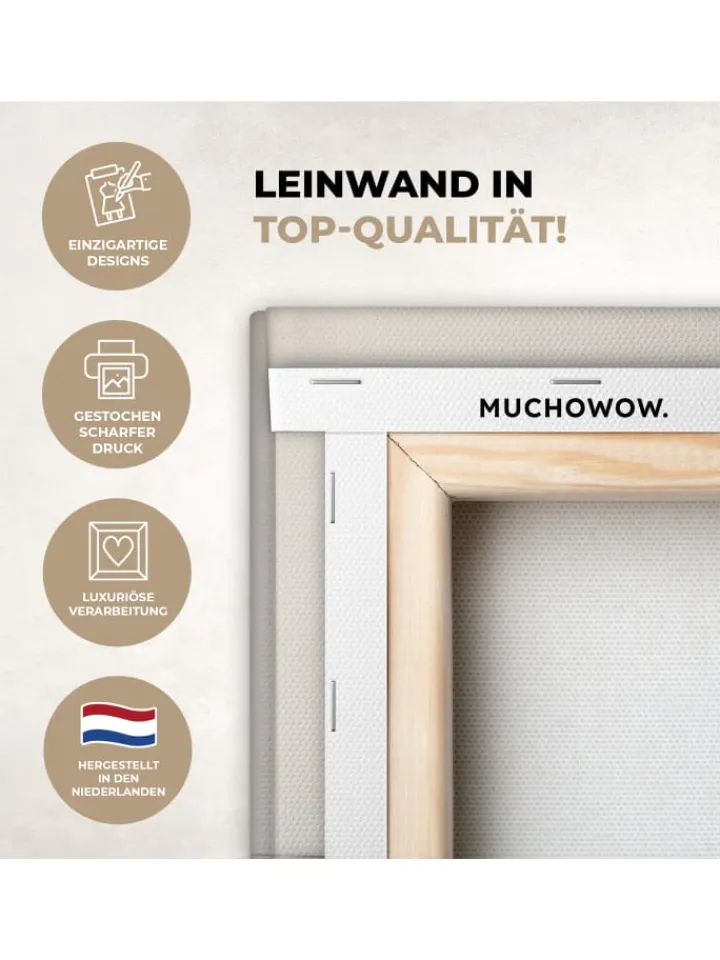 MuchoWow Wanddekoration<Leinwand bilder Abstrakte Kunst weiß schwarz (BxH)