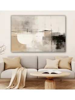 MuchoWow Wanddekoration<Leinwand bilder Abstrakte Kunst weiß schwarz (BxH)