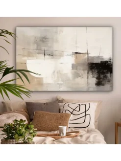 MuchoWow Wanddekoration<Leinwand bilder Abstrakte Kunst weiß schwarz (BxH)