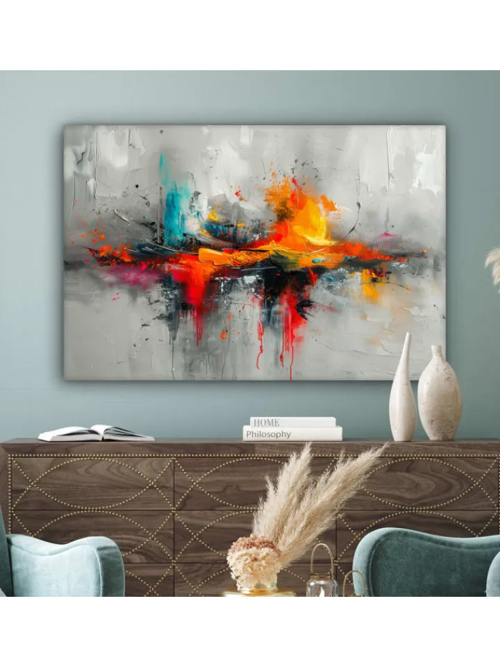 MuchoWow Wanddekoration<Leinwand bilder Abstrakte Kunst Explosion (BxH)