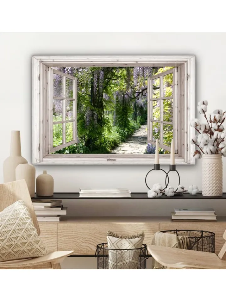 MuchoWow Wanddekoration<Leinwand bilder Blauregen (BxH)