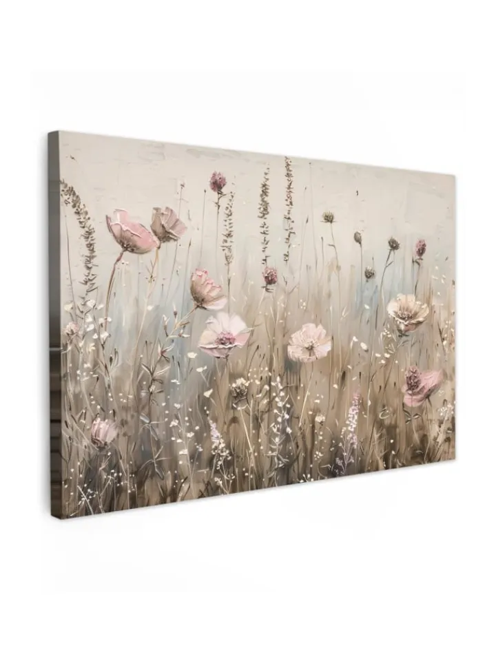 MuchoWow Wanddekoration<Leinwand bilder Blumenfeld (BxH)