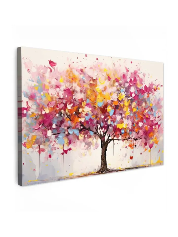 MuchoWow Wanddekoration<Leinwand bilder Farbiger Baum (BxH)