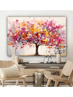 MuchoWow Wanddekoration<Leinwand bilder Farbiger Baum (BxH)