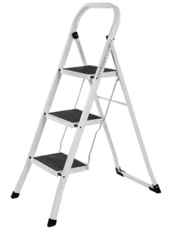 Songmics Weitere Haushaltshelfer<Leiter in Silber/ Schwarz - (B)46,5 x (H)105 x (T)74,5 cm