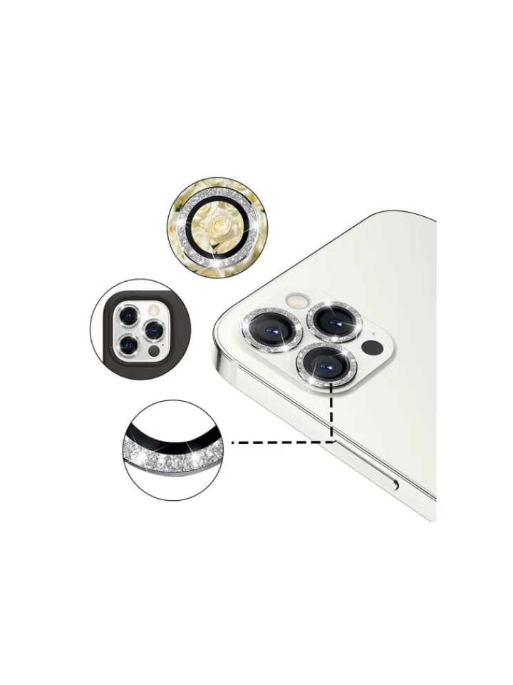 COFI 1453 Smartphones & Zubehör<Lens Shield Glas Kameraglas für iPhone 16 Pro Max Schwarz Diamond in Schwarz