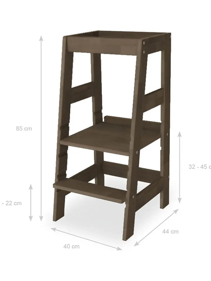 Pinolino Weitere Haushaltshelfer<Lernturm "Fino" in Braun - (B)40 x (H)85 x (T)47 cm