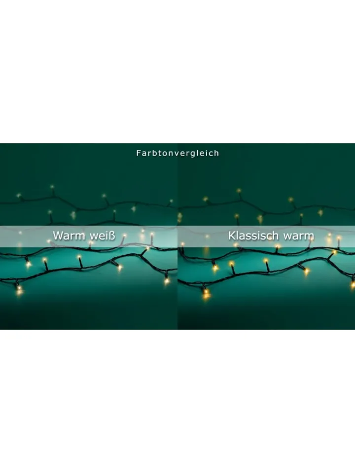 LUMINEO Lichterketten & Dekobeleuchtung<Lichterkette BASIC 120 LED 9 m, schwarzes Kabel in warm weiß