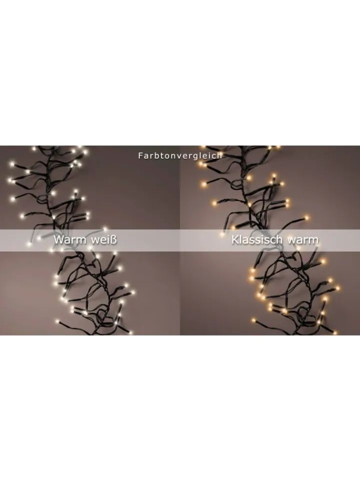 LUMINEO Lichterketten & Dekobeleuchtung<Lichterkette CLUSTER 1512 LED 14 m, schwarzes Kabel in klassisch warm