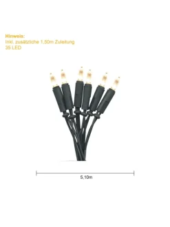 STAR Trading Lichterketten & Dekobeleuchtung<Lichterkette ,P-LED Indoor', grün, 35 P-LEDs, 5m