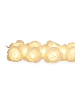relaxdays Lichterketten & Dekobeleuchtung<Lichterkette Rosen in Weiß - (L)3,3 m