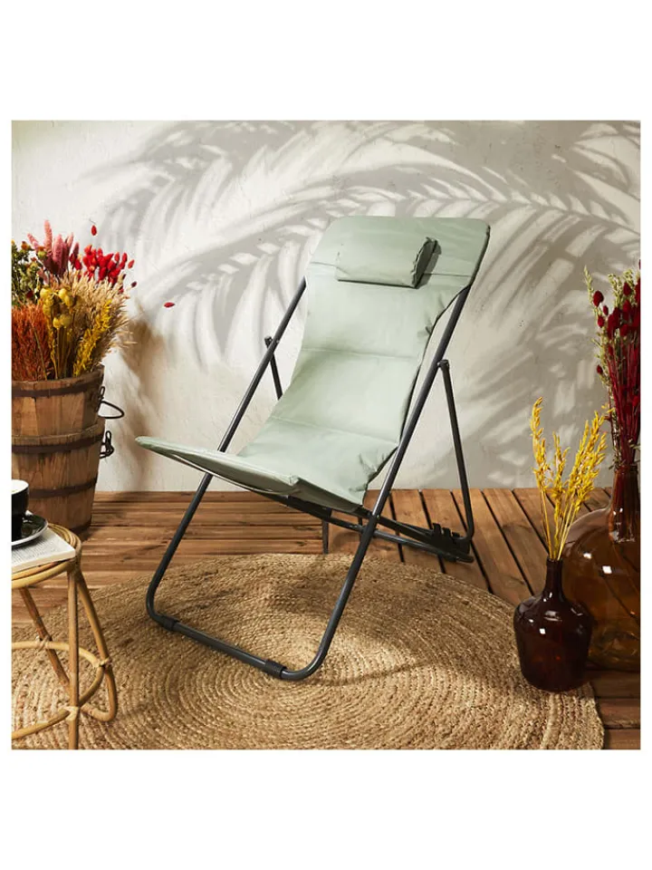 Garden Spirit Gartenmöbel<Liegestuhl "Corfou" in Khaki - (B)55 x (H)89 x (T)81 cm