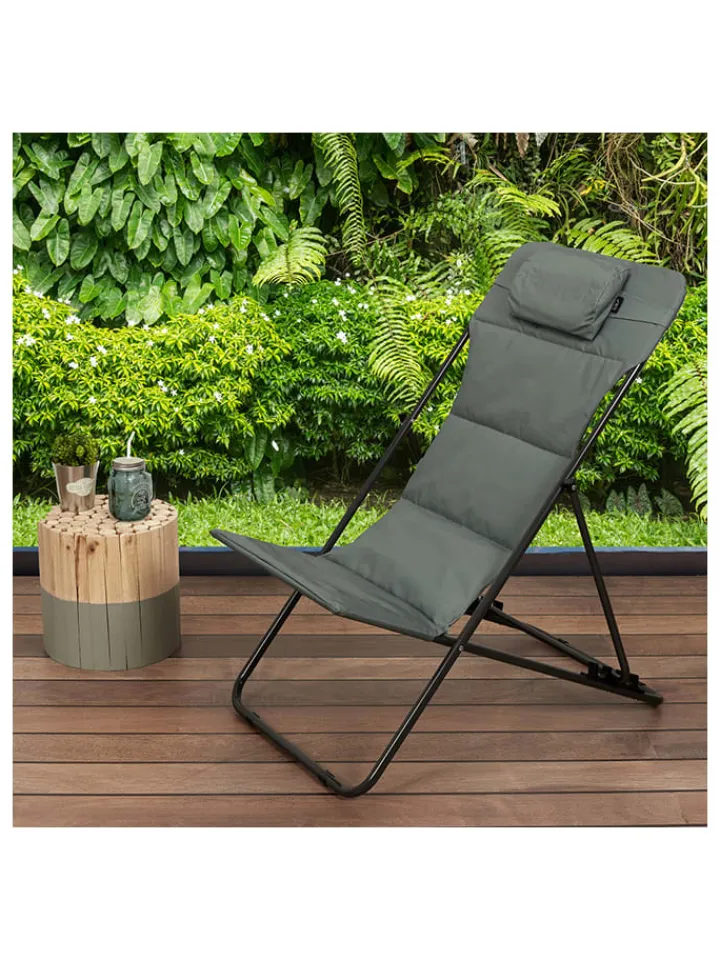Garden Spirit Gartenmöbel<Liegestuhl "Corfou" in Khaki - (B)55 x (H)89 x (T)81 cm