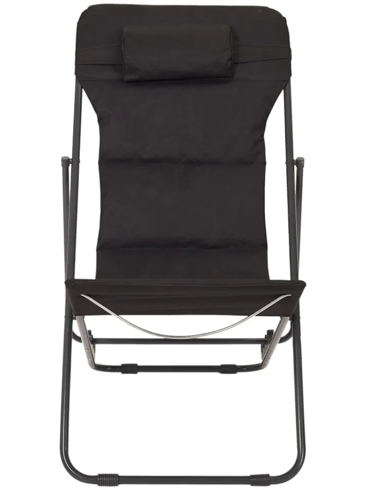Garden Spirit Gartenmöbel<Liegestuhl "Corfou" in Schwarz - (B)55 x (H)89 x (T)81 cm