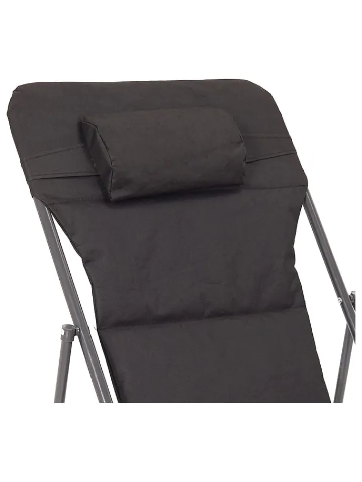 Garden Spirit Gartenmöbel<Liegestuhl "Corfou" in Schwarz - (B)55 x (H)89 x (T)81 cm