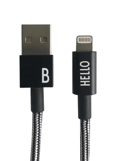 Design Letters Technikzubehör<Lightning-Kabel ''B'' in Schwarz - (L)100 cm