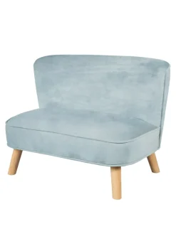 roba Sitzmöbel<Lil Sofa' Kindercouch, bequem, Holzfüße & Samtstoff Sky/Hellblau