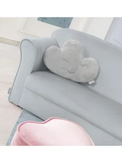 roba Sitzmöbel<Lil Sofa' Kindercouch mit Armlehnen, Samtstoff Silbergrau