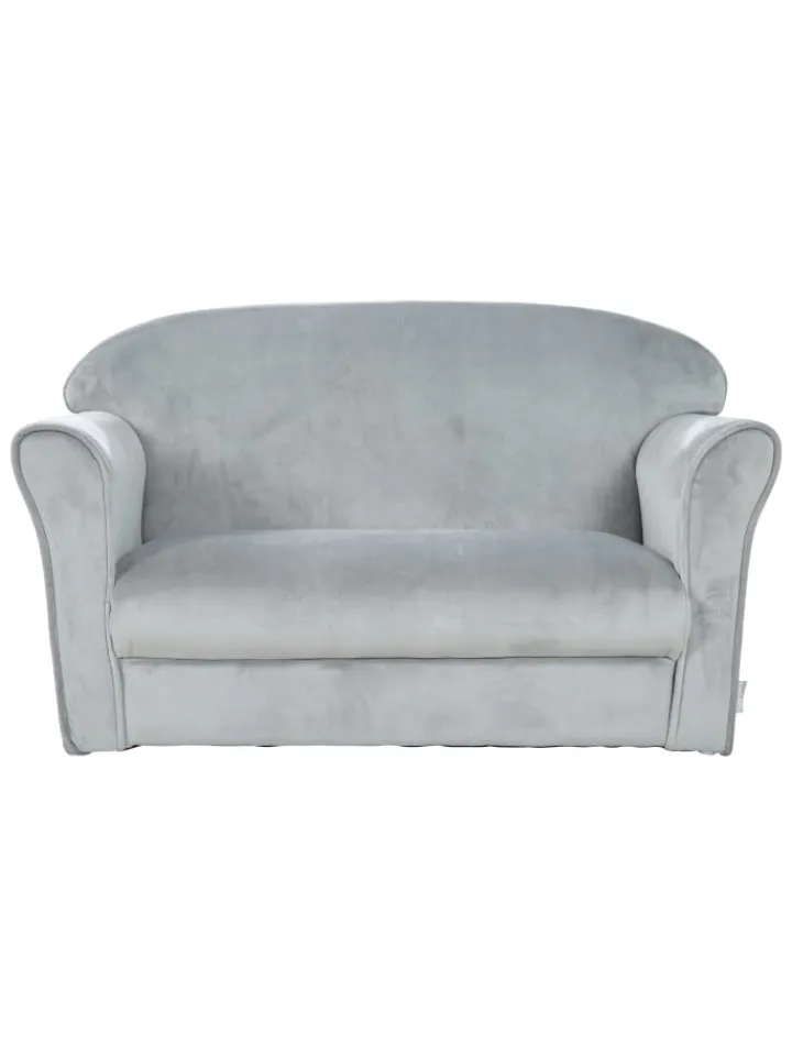 roba Sitzmöbel<Lil Sofa' Kindercouch mit Armlehnen, Samtstoff Silbergrau