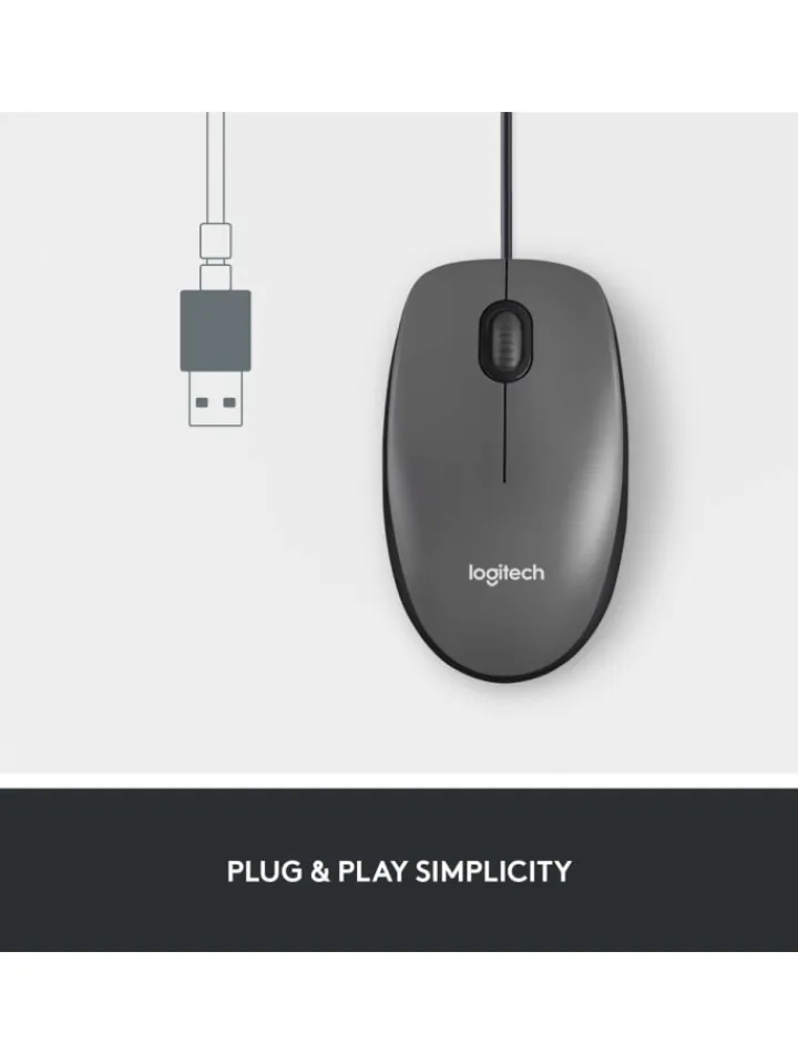 Logitech Tablets, Konsolen & Elektronisches Spielzeug<kabeglgebundene Maus M100 - Plug und Play USB-Maus in Schwarz