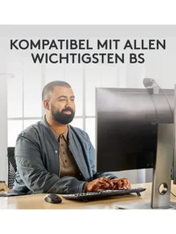 Logitech Tablets, Konsolen & Elektronisches Spielzeug<Kabelloses Tastatur-Maus-Set MK370 Reichweite bis 10 m in Schwarz