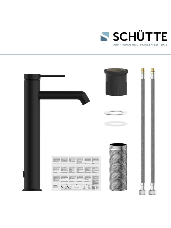 Franz Joseph Schütte Badarmaturen<LOS ANGELES Waschtischarmatur, Schwarz matt, für Aufsatzwaschbecken