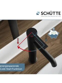 Franz Joseph Schütte Badarmaturen<LOS ANGELES Waschtischarmatur, Schwarz matt, für Aufsatzwaschbecken