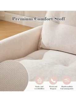 ABRIHOME Sitzmöbel<Loungesessel in Beige 360° drehbar mit Armlehnen und Kissen
