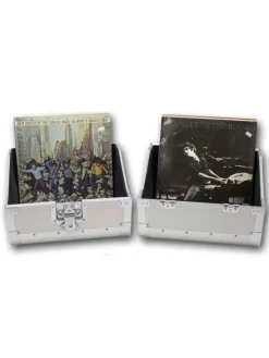 SATISFIRE Tv & Audio<LP DJ Plattenkoffer für 80 Schallplatten/Vynil in silber