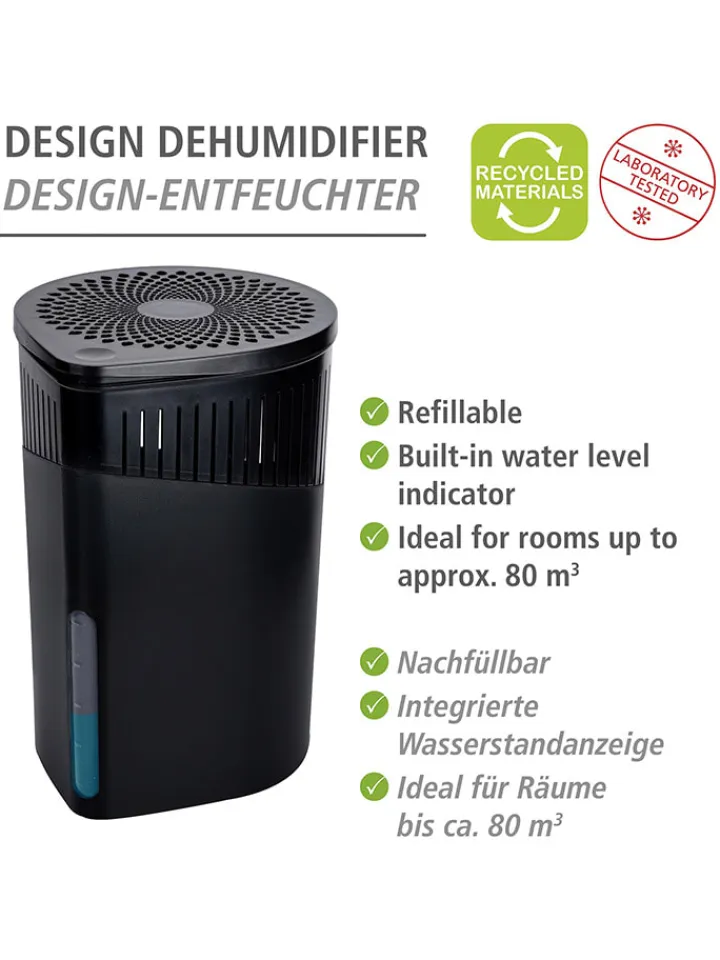 Wenko Klima & Haushalt<Luftentfeuchter "Drop Black" in Schwarz - (H)23 cm