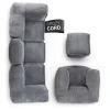 Lumaland Sitzmöbel<Modulares Basic Set (5-tlg.) aus der Cord-Reihe - Bezug soft & waschbar