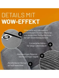 Lumaland Sitzmöbel<Modulares Basic Set (5-tlg.) aus der Cord-Reihe - Bezug soft & waschbar