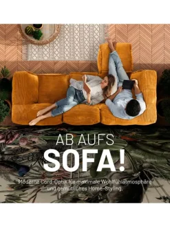 Lumaland Sitzmöbel<Modulares Eckteil rechts aus der Cord-Reihe, 81x81x70 cm - Bezug soft &