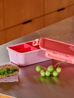 Rice Aufbewahren & Servieren<Lunchbox in Rosa/ Rot - (B)21 x (H)7,5 x (T)14 cm