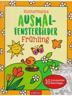 ars edition Bücher<Malbuch "Kunterbunte Ausmal-Fensterbilder - Frühling"