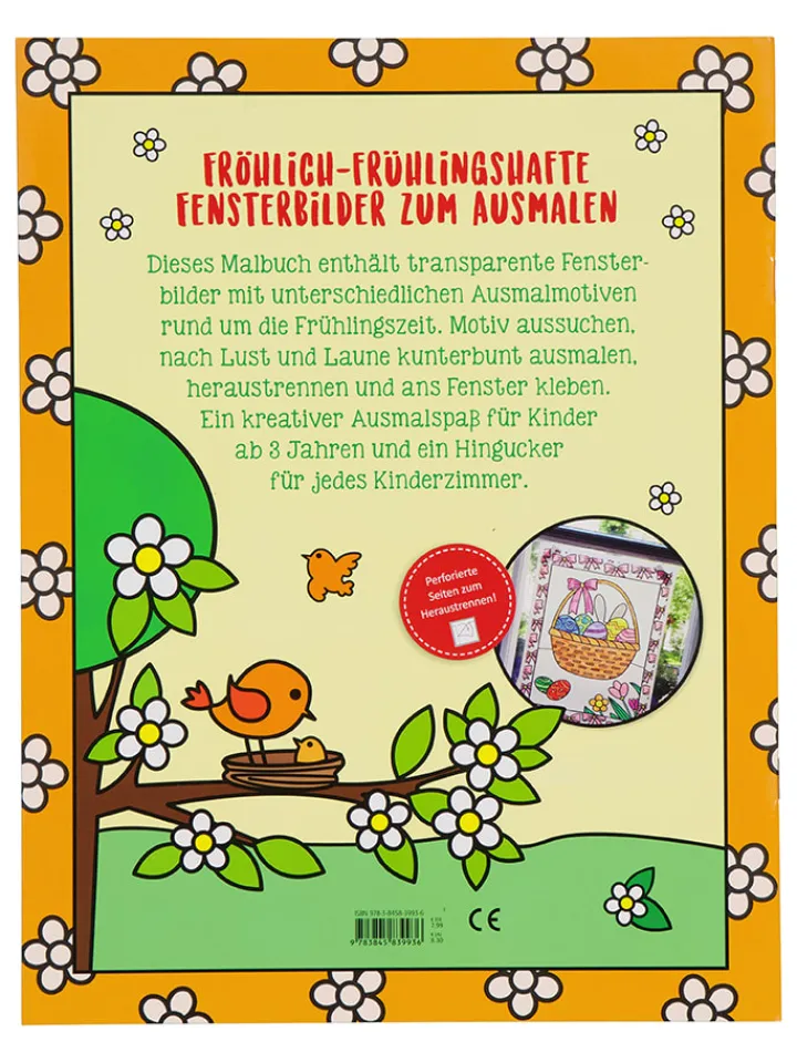 ars edition Bücher<Malbuch "Kunterbunte Ausmal-Fensterbilder - Frühling"