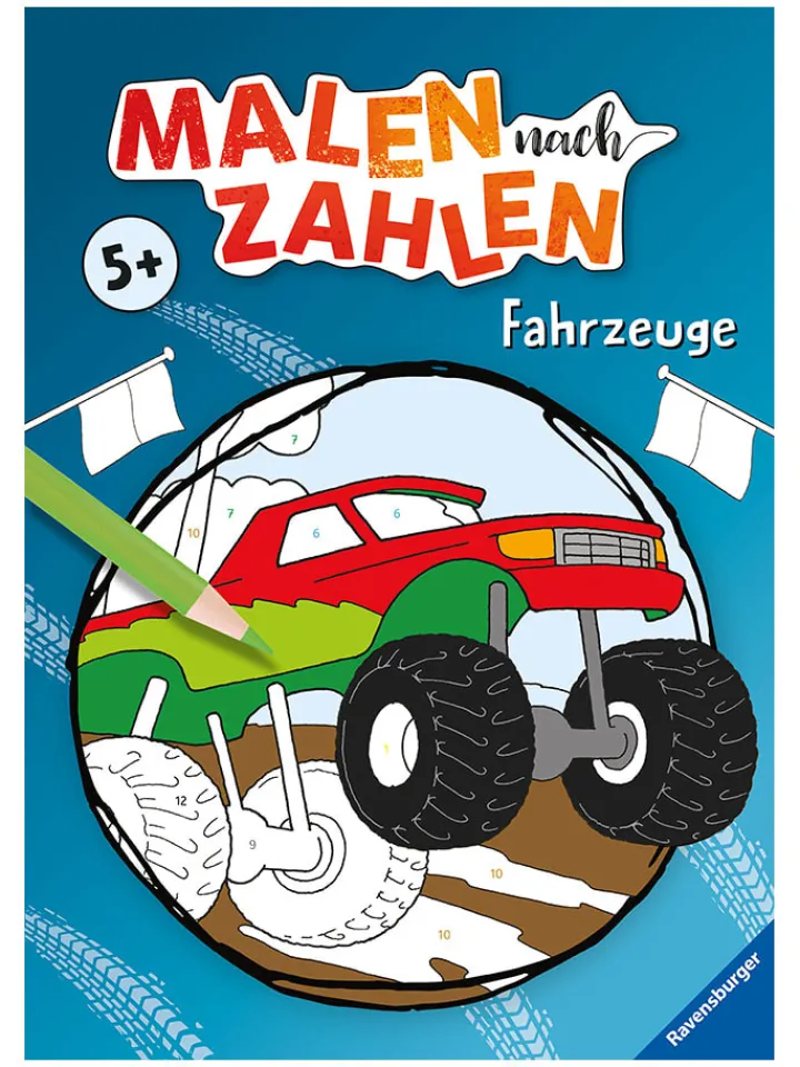 Ravensburger Kreativbedarf & Do-It-Yourself|Bücher<Malbuch "Malen nach Zahlen ab 5: Fahrzeuge"