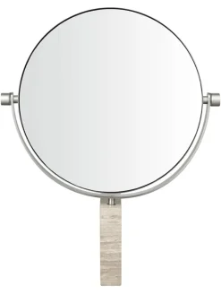 Blomus Spiegel<Marmor-Kosmetikspiegel in Beige - (B)21 x (H)26,5 x (T)2 cm